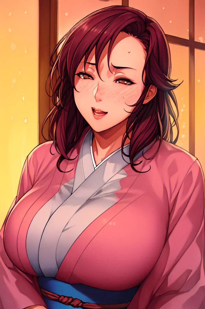 (Night:1.7), east asian architecture, onsen, 
Standing at attention,(Closed_Mouth:1.1),
Pink_kimono,Pink japanese clothes, 
bangs,brown hair,brown eyes,
1 girl, mature female,Beautiful Finger,Beautiful long legs,Beautiful body,Beautiful Nose,Beautiful character design, perfect eyes, perfect face,expressive eyes,,
official art,extremely detailed CG unity 8k wallpaper, perfect lighting,Colorful, Bright_Front_face_Lighting,shiny skin, 
(masterpiece:1.0),(best_quality:1.0), ultra high res,4K,ultra-detailed,
photography, 8K, HDR, highres, absurdres:1.2, Kodak portra 400, film grain, blurry background, bokeh:1.2, lens flare, (vibrant_color:1.2)
(Beautiful,large_Breasts:1.4), (beautiful_face:1.5),(narrow_waist),