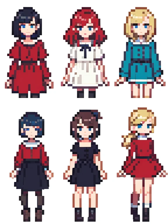 4 mulheres com cortes de cabelo diferentes e roupas curtas, exibindo os seus looks e cabelos curtos e longos,e de diferentes formas e cores