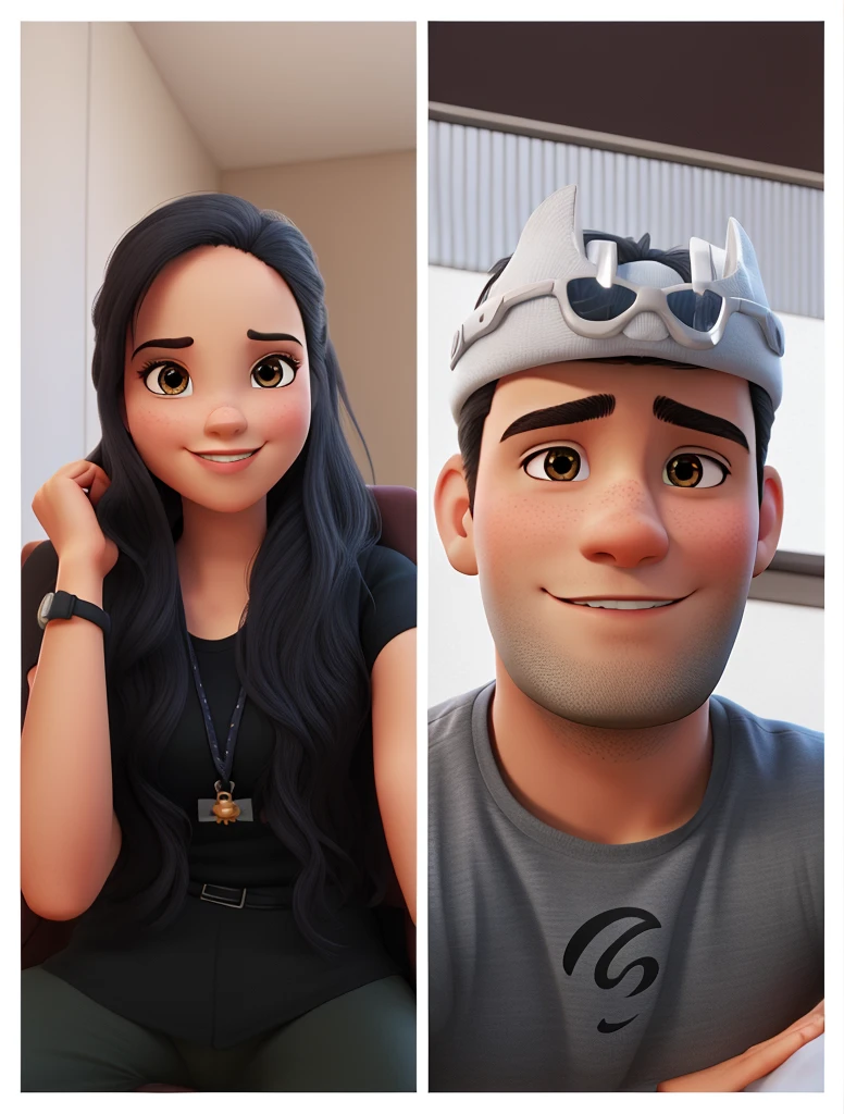 casal no estilo disney pixar, alta qualidade, melhor qualidade