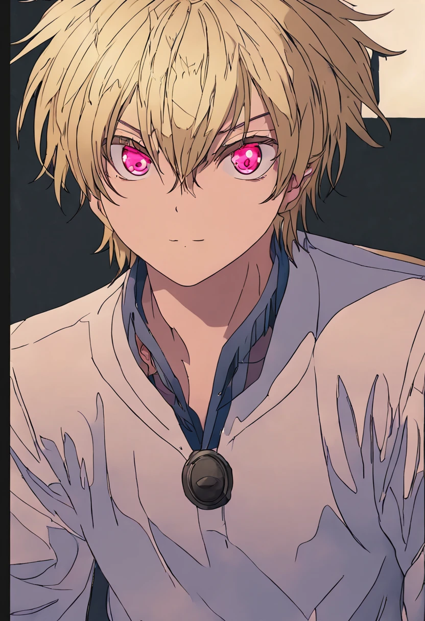 (best quality, highres, vivid colors:1.2), (portrait:1.1), (clean anime style:1.1), (HDR:1.1), (professional:1.1), (photography:1.1), (studio lighting:1.1), (ultra-detailed:1.1), (bokeh:1.1), (sharp focus:1.1), (physically-based rendering:1.1), (extreme detail:1.1), (4k:1.1), (8k:1.1), (male:1.1), (blonde hair:1.1), (pretty boy:1.1), (dark skin:1.1), (short messy hair:1.1), (pink eyes:1.1), (casual feminine outfits:1.1), (cute:1.1), (dark skin:1.1), (solo:1.1), (femboy:1.1), (flat chest:1.1)
