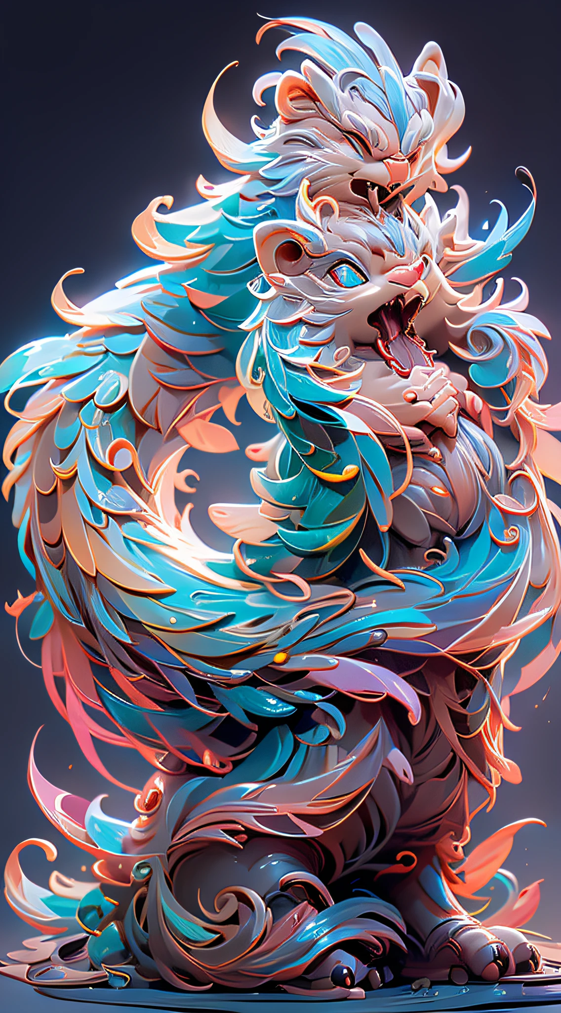 The shape of a snake,Bling background,dream colors,Transparent statue,Glittery,with her mouth open,smilingly,tmasterpiece,(Best quality:1.3), full bodyesbian,insult_long