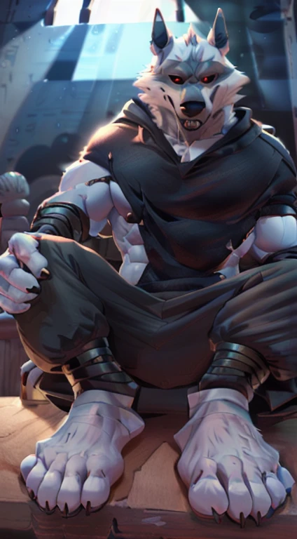 suggestive content, highres, super high resolution, beautiful details, beautiful eyes, depth of field, solo focus, detailed background, high quality, good lighting, high reasterpiece))), 8k, depth of field, ray tracing, detailed background, soles, lighting, detailed face and body, detailed lighting, [cinematic lighting], [backlighting], [detailed ambient light], [gray natural lighting], [sharp focus], solo,
Deathwolf, Death Wolf, death_(n_bootlack sclera, red eyes, male anthro wolf furry, canid, canine, werewolf, muscular, hunk, handsome, sexy, beefcake, stud, seductive expression,
(Standing in an egyptian palace castle), (close up, extreme close up), (headshot):1.3, (wearing black poncho, black cloak),
(detailed fluffy fur, fluffy, detailed fur):1.2, [tuft, neck tuft, neck fluff, tufted fur, fur tuft, inner ear fluff],
by darkgem, by honovy, by spectrumshift, by tarakanovich, by zourik, feet, pov of soles, foot focus, soles, four toes, footjob, perfect soles, good looking feet, perfect toes, footjob domination, black toeclaws, bottom of feet, point of view of the bottom of feet, soles focus, propping feet up, (feet pointing up showing solelack baggy pants, footjob, dildo between both feet, feet gripping dildo, dildo gets footjob