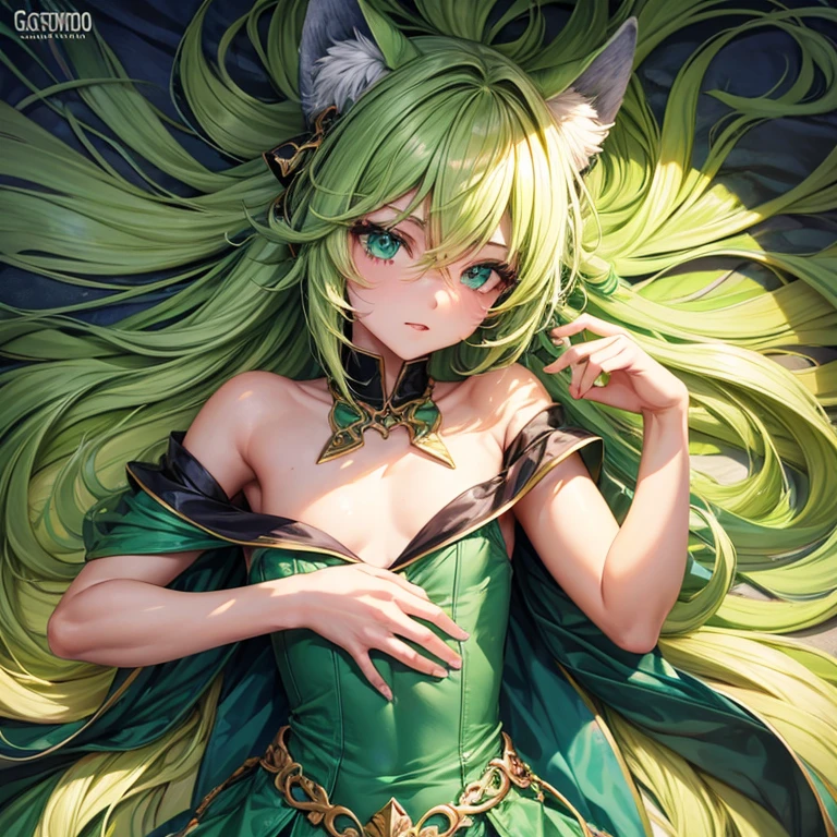 Garoto, femboy, cabelo castanho, olhos verdes