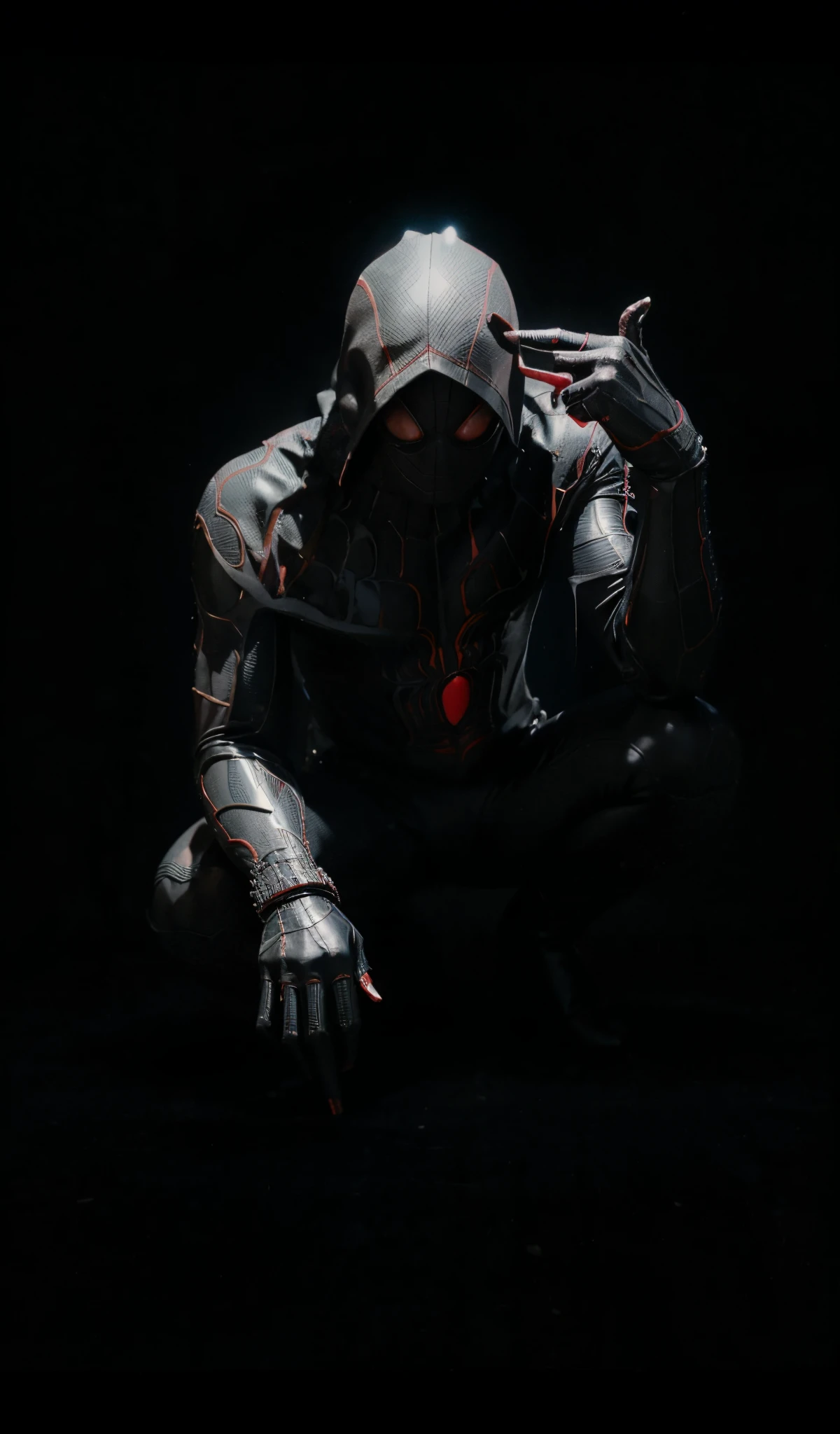 coloque o homem aranha miles morales no lugar na mesma pose, foque em manter as formas
