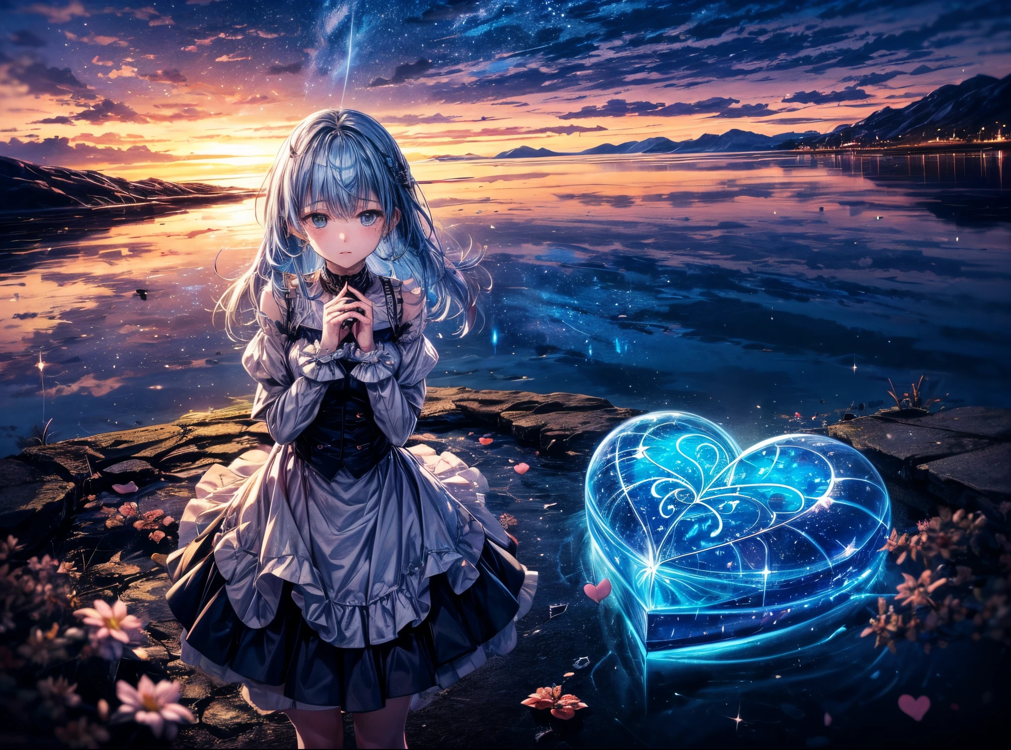 top-quality,masutepiece,1womanl,独奏,(abstract  art:1.4),(Superb view:1.6),(A sparkling blue world:1.4),(psychedelic:1.4)There is a beautiful woman at the center of the world,A ray of light,prisma,Please wear&#39;please don&#39;t cry now,Please let me know as usual,Only the light sways quietly, A heart that has been repeated over and over again is as fragile as glass,love that won&#39;t happen&#39;Sleep has nowhere to go,Something like fluff floating in space,When a hot impulse blows into my chest,The flow of time and the stopping of water,With a trembling feeling,i&#39;i&#39;m still in a dream,Classic blue tears overflow,If a miracle blows in this heart, I wish I could be honest like this,The feelings of a loved one are still alive.If a strong wind blows somewhere in this city,sad day々Colored by the beautiful sky,