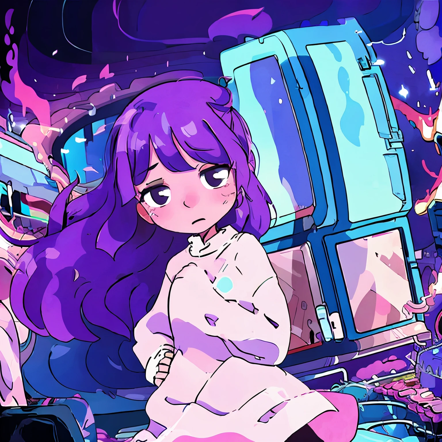 A girl with no expression