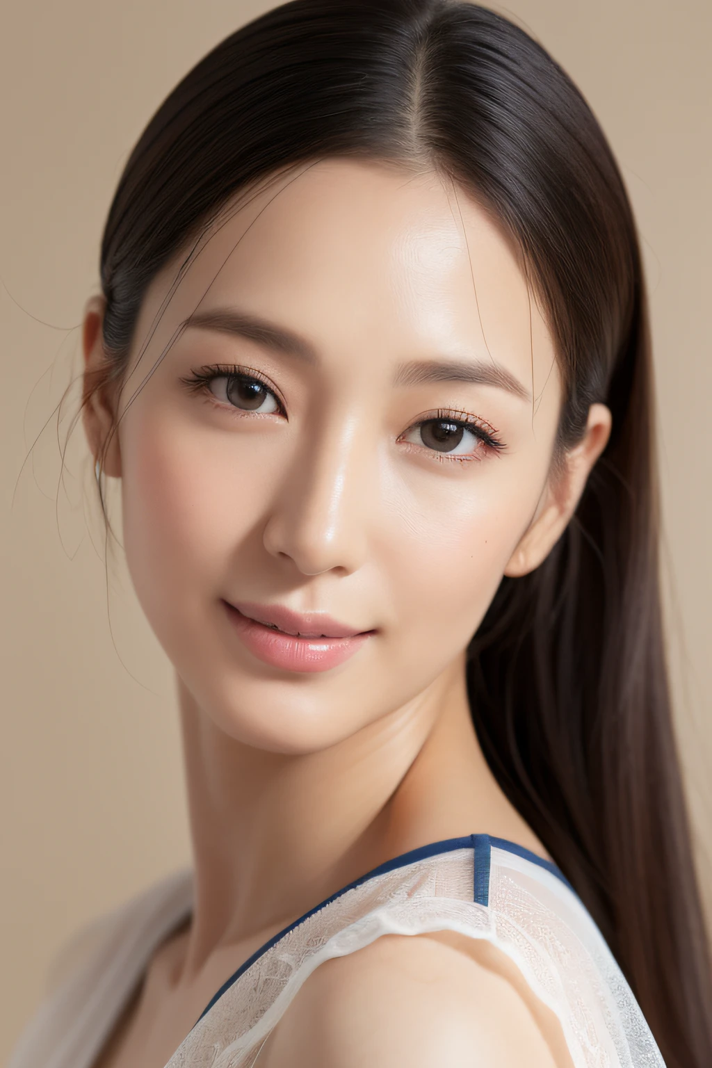 (8K、Raw photography、top-quality、masuter piece:1.2)、ultra-detailliert、ultra res、(realisitic、rialistic photo:1.37)、portlate、high-definition RAW color photography、Professional Photography、highly detailed and beautiful、ighly detailed、8K Picture Wallpaper、amazing detailed、huge filesize、Official art、Highly detailed CG Unity 8K wallpaper Highly detailed woman、madame、40 year old woman with a handsome face, very fine eyes、highlydetailed skin、extremely detailed fingers、highly detailed nose、very detailed detailed mouth、Perfect Anatomy、细致背景、Detailed clothing、de pele branca、glistning skin、Semi-long、A smile、Lifelike face、Delicate eyes、Sauce order、Looking at the camera、cowboy  shot、front facing、standing athletic pose、动态照明、Facial do-up、Show skin、without accessories