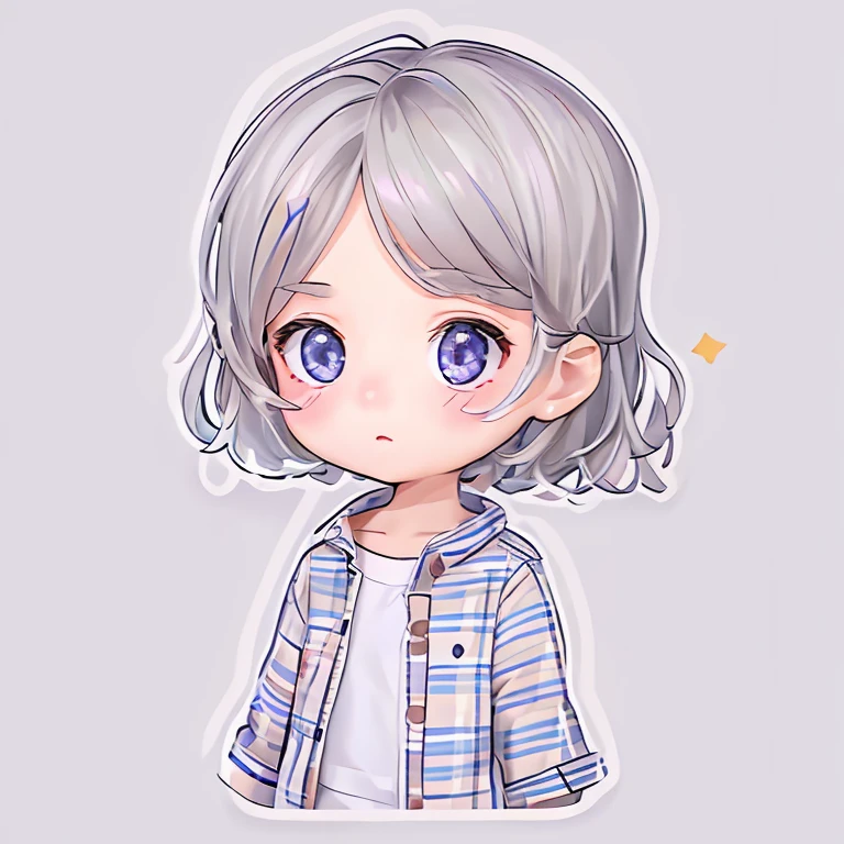 (One sticker), 1 cute girl head, Clear lines, clean backdrop, white backgrounid