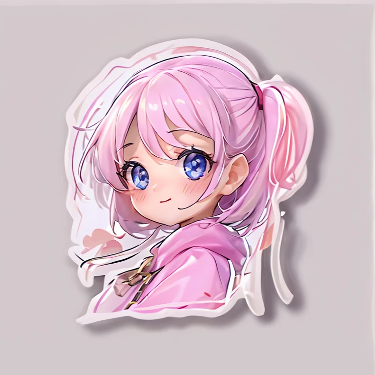(sticker), 1 cute girl, Clear lines, clean background, White background