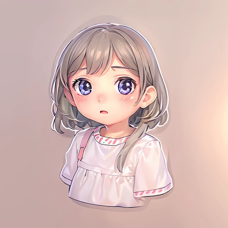 (sticker), 1 cute girl, Clear lines, clean background, White background