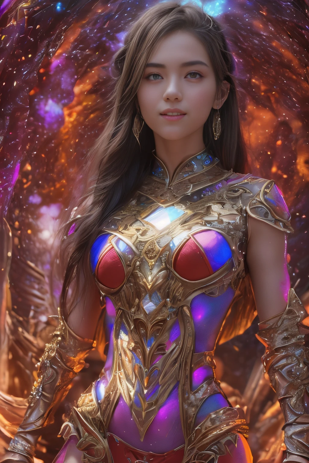 (Two beautiful teenage italian girls:1.6), Close friends, (They are hugging each other:1.2), Kiss her cheek or chest,(Detailed iridescent bodysuit with beautiful fractal or marble design:1.5), Incredible and spectacular scenes, ((High quality)), ((Detailed)), ((Fantasy)), Blue Plasma Brain, Green Plasma Body, Showing her armpits, beutiful breast, obscenity, (Lewd smile:1.2), coarse, Obscene, (Immoral:1.2), Lachish, (small breasts with beautiful raised pink areolas,:1.5), (Cameltoe), (Expression of ecstasy:1.2), Photorealistic, Official art, Unity 8K Wall , 8K Portrait, Best Quality, Very high resolution, (Incredibly beautiful nature background:1.6), (:1.5), (Sexy and glamorous:1.1), (A coquettish expression:1.6), (seductively smiling:1.6), (erotic posing:1.9), (Model Posing:1.8), Beautiful seductive face, Portrait, (Thick eyebrows:1.4), (Big scarlet eyes:1.6), Beautiful eyes with fine symmetry, (Ultra detailed eyes:1.4),(Highly detailed face and eyes:1.7), (High-resolution red-eye:1.8), Intimate face, (ultra detailed skin texture:1.4), White skin, pale skin, Perfect Anatomy, Thin, (Beautiful toned body:1.5), Highly detailed hair, (Moist skin:1.2), No makeup, (dark circles:1.1), Good anatomy, Focus Face, good-looking, (Emilia Clark:0.6) (Emma watson:0.3),(Jennifer Connelly:0.4), Elegant face, Nice, (A delicately crafted necklace is wrapped around her neck.), (Bioluminescence with brilliant brilliance:1.4), (Luminous magic circle:1.5), Ruins of an ancient castle, Shining majestic cloud masses and sky, lightning bolt, Epic Realistic, (Greg Rutkowski:0.8), (teal and orange:0.4), (Art Station:1.5), Cinematic, (NSFW:1.2), Hyper Detailed, Dramatic light, (Intricate details:1.1), Beautiful black hair, (Wearing a gauntlet with a dense and very beautiful design decorated with jewels:1.1), Small chest, Galaxy, (nebulas:1.6), The Dark Knight, Fully armored body focus