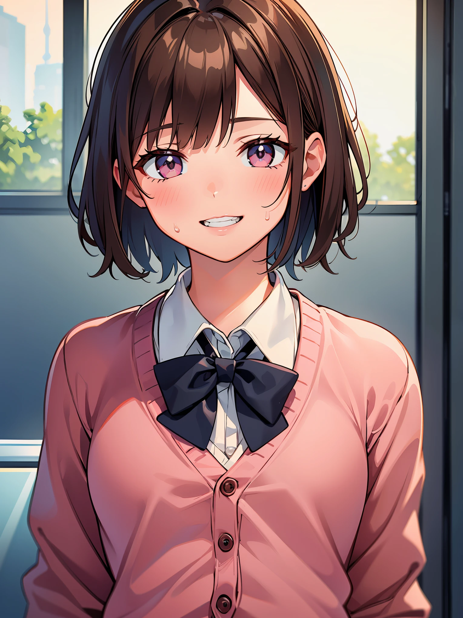 (in 8K, Raw photography, Best Quality, masutepiece: 1.2), high-definition RAW color photography, Professional Photography, Cinematic Light, (animesque: 1.2), 1 female high school girl, (upperbody shot:1.2), (High Detail Skin: 1.2), Show your teeth and smile, 鎖骨, Pretty face, Beautiful eyes, long eyelashes, Blonde twintails, The skin is clean, eyelid, (high-school uniform, Dark blue pleated skirt), (((karaoke room, Hold the microphone and sing))), Highly detailed, Photography, High quality, hight resolution, Professional Lighting,
