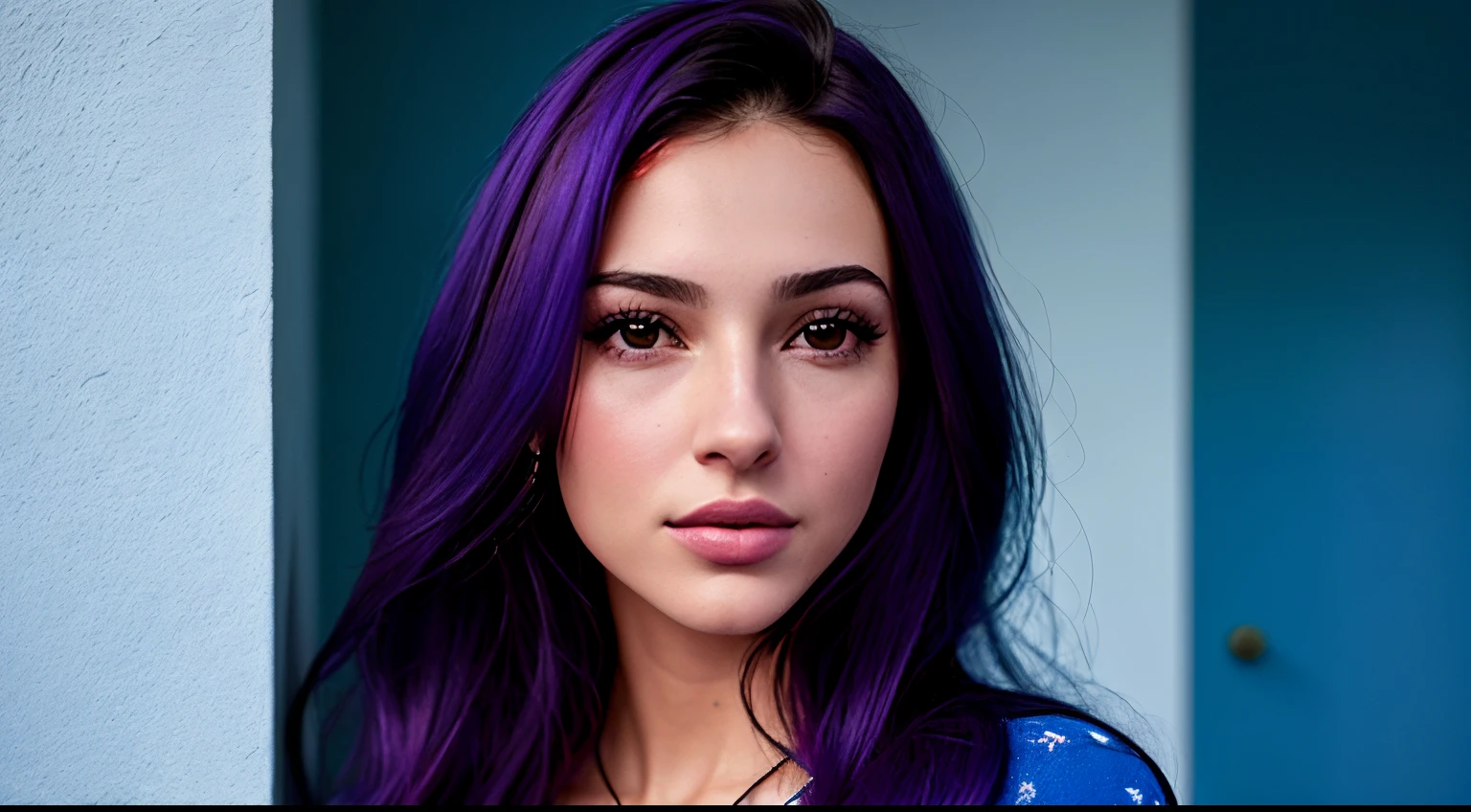 um close de uma mulher com longos cabelos pretos e uma camisa de bolinhas, 18 anos, Violeta Myers, Alanis Guillen, mulher nova com cabelo escuro longo, imagem frontal, 1 6 anos, foto de perfil headshot, 1 8 I, foto portait foto de perfil, Fotografia tirada em 2 0 2 0, julia fuentes, Retrato Sophie Mudd