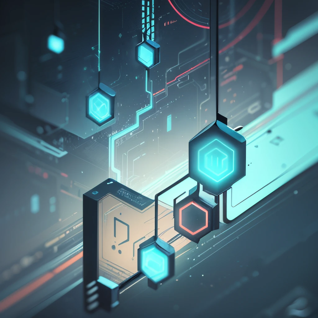 A background image that fits the specification of reflecting a strong sense of technology, modernity, and creativity while using cool colors such as blue, gray, and white. The design incorporates abstract and dynamic elements in the form of flowing light, halo effects, and scattered light dots. In addition, geometric patterns are used in the form of transparent or translucent circles, triangles, and hexagons which should blend slightly into the background without being too eye-catching. The overall design should be visually appealing and leave enough space for the addition of buttons, icons, and other UI elements. --auto --s2
