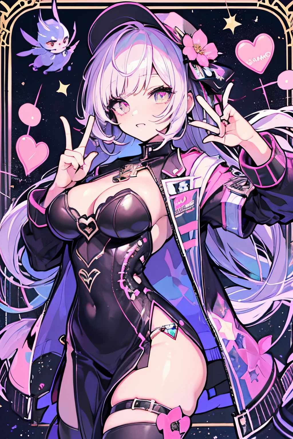 lots of flying hearts, Pretty Woman, Cute clothes, sparkly eyes, False lashes, accurate fingers, Anatomically correct fingers, No exposure,