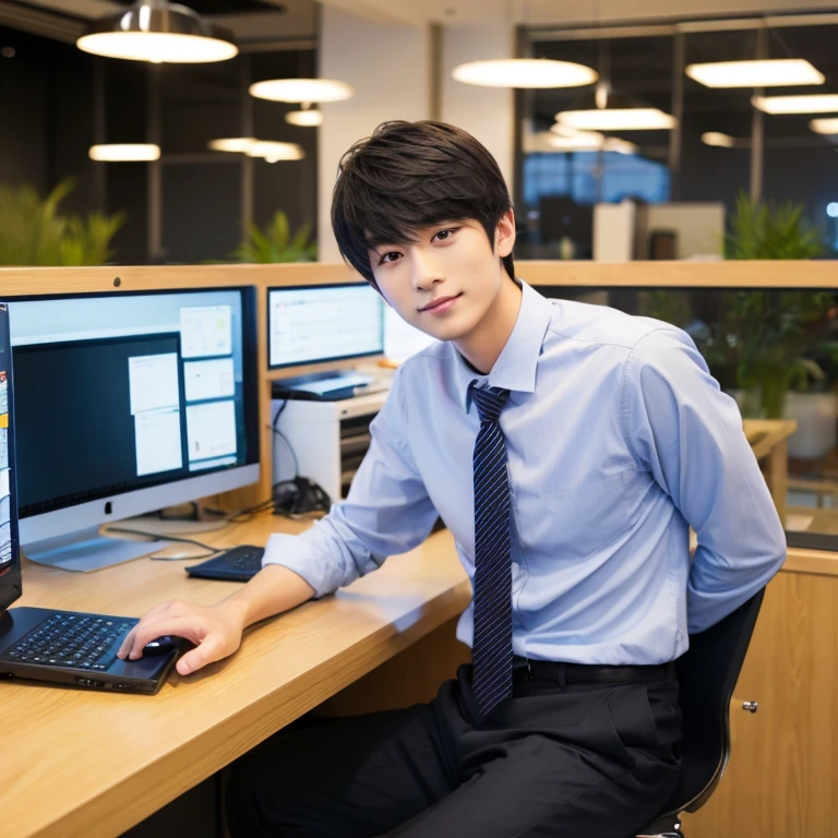 Japanese male office worker in his 20s