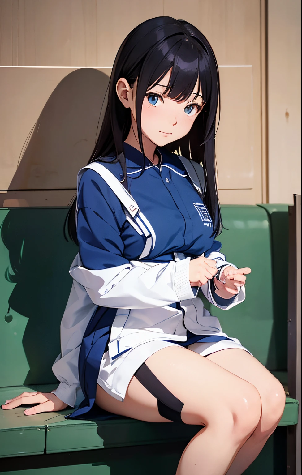 masutepiece, Best Quality, hight resolution,Anime girl in a blue uniform crouching to catch a baseball, akikazu mizuno, marin kitagawa fanart, Hinata Hyuga, nagatoro, ( Ilya Kuvshinov ), Shiori Teshirogi, Pixar and Ilya Kuvshinov, itsuko azuma, cushart, ilya kuvshinov style, Official art