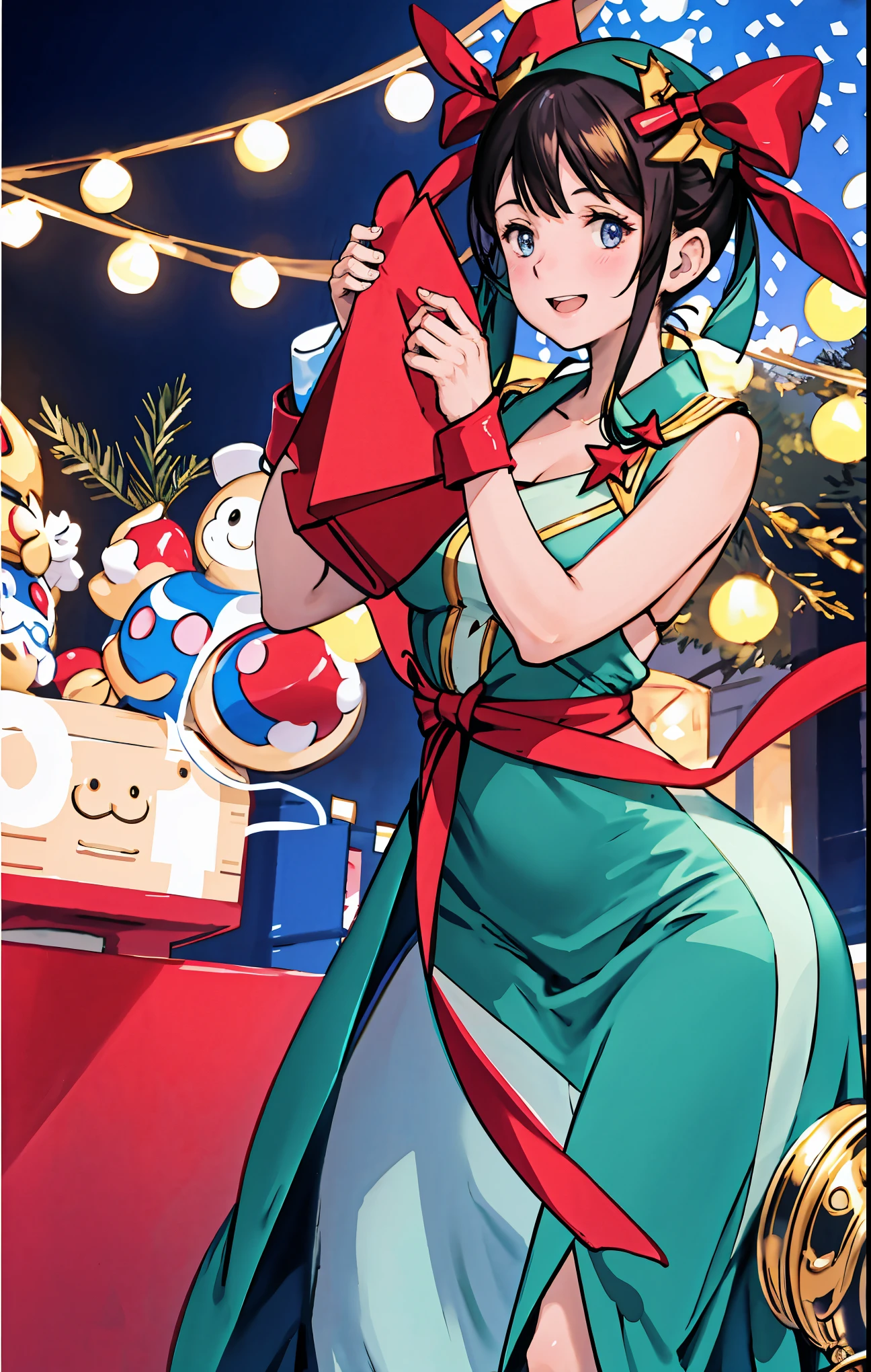 (best quality,4k,8k,highres,masterpiece:1.2),ultra-detailed,realistic,gifts,table,Christmas tree,decorations,wrapping ,bows,ribbon,presents,holiday spirit,vibrant colors,warm lighting,cozy atmosphere,toys,cards,candles,snowflakes,joyful,celebration,exquisite details,exciting surprises,shiny ornaments,sparkling tinsel,beautifully wrapped,excited children,anticipation,festive mood,magical ambiance,delightful moment,wonderful memories,family gathering,cheerful faces,Christmas magic,extravagant,abundance of presents,HDR,UHD,studio lighting,ultra-fine painting,sharp focus,physically-based rendering,professional,vivid colors,bokeh.