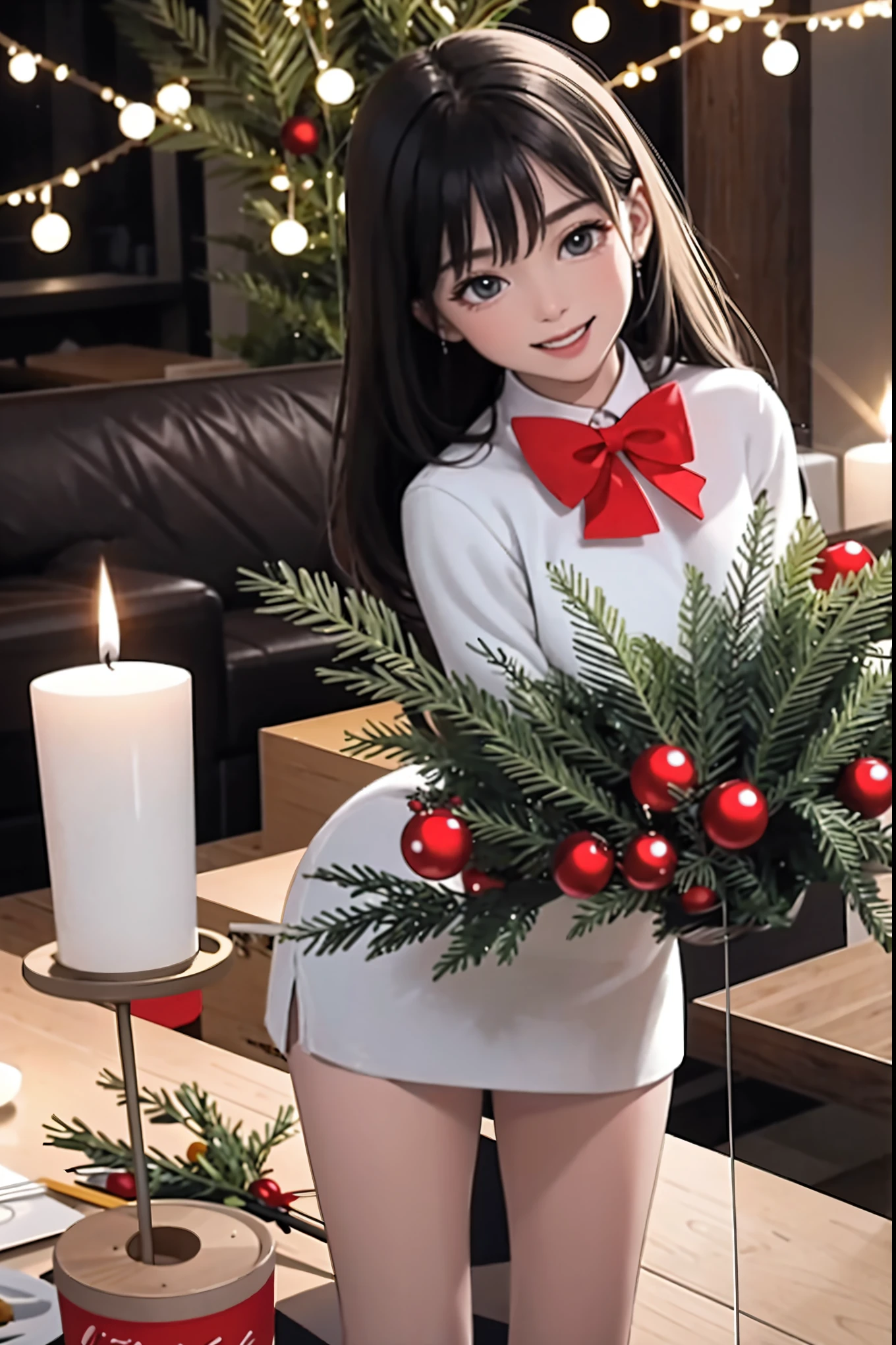 (best quality,4k,8k,highres,masterpiece:1.2),ultra-detailed,realistic,gifts,table,Christmas tree,decorations,wrapping ,bows,ribbon,presents,holiday spirit,vibrant colors,warm lighting,cozy atmosphere,toys,cards,candles,snowflakes,joyful,celebration,exquisite details,exciting surprises,shiny ornaments,sparkling tinsel,beautifully wrapped,excited children,anticipation,festive mood,magical ambiance,delightful moment,wonderful memories,family gathering,cheerful faces,Christmas magic,extravagant,abundance of presents,HDR,UHD,studio lighting,ultra-fine painting,sharp focus,physically-based rendering,professional,vivid colors,bokeh.