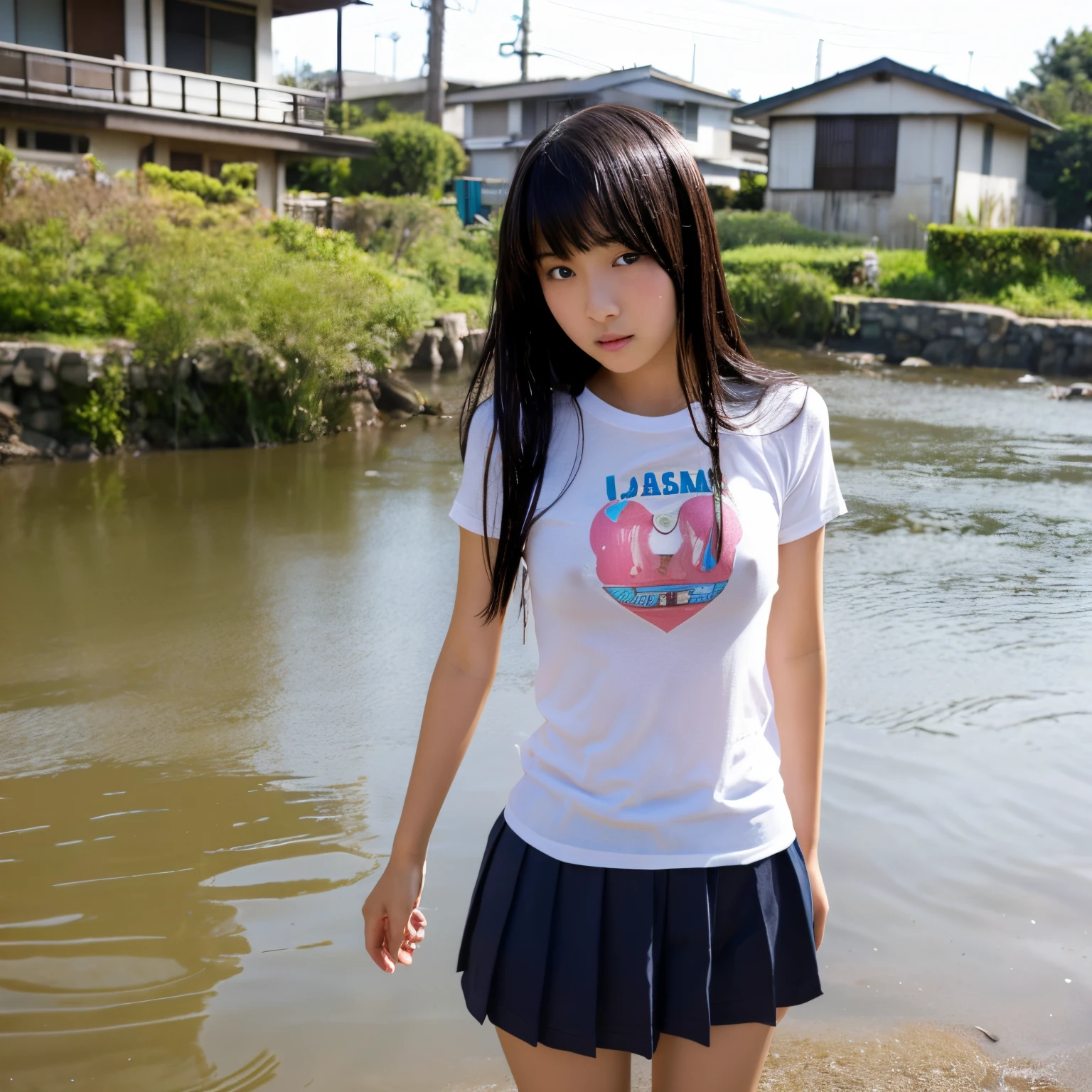 Clothes that show through the chest Wet girl japanes Breasts are big
