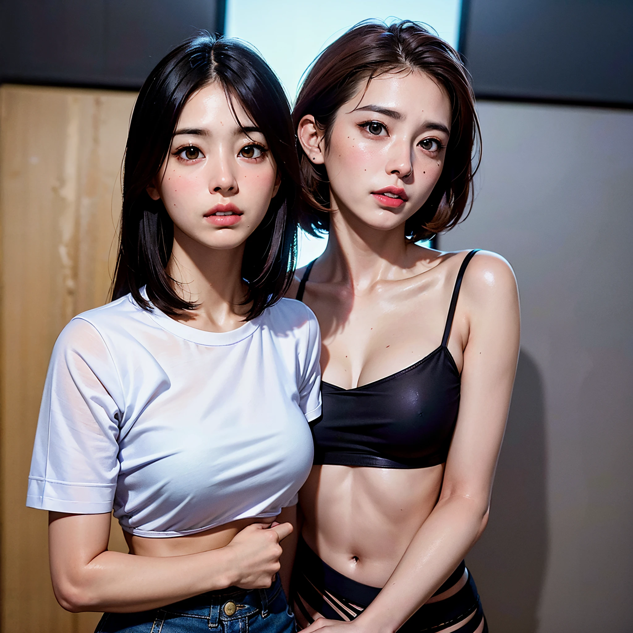 (8k, La mejor calidad, Obra maestra:1.2), (fotorrealista:1.4), Foto RAW, La mejor calidad, ultra-high-resolution, Mejor sombra, (cuerpo completo:1.4), Una hembra de pelo corto, Armadura japonesa, Espada Samurai, Entorno impresionante a escala masiva, horror, Horror oscuro, rasgos faciales altamente detallados, Cara hermosa e impecable, ojos perfectos