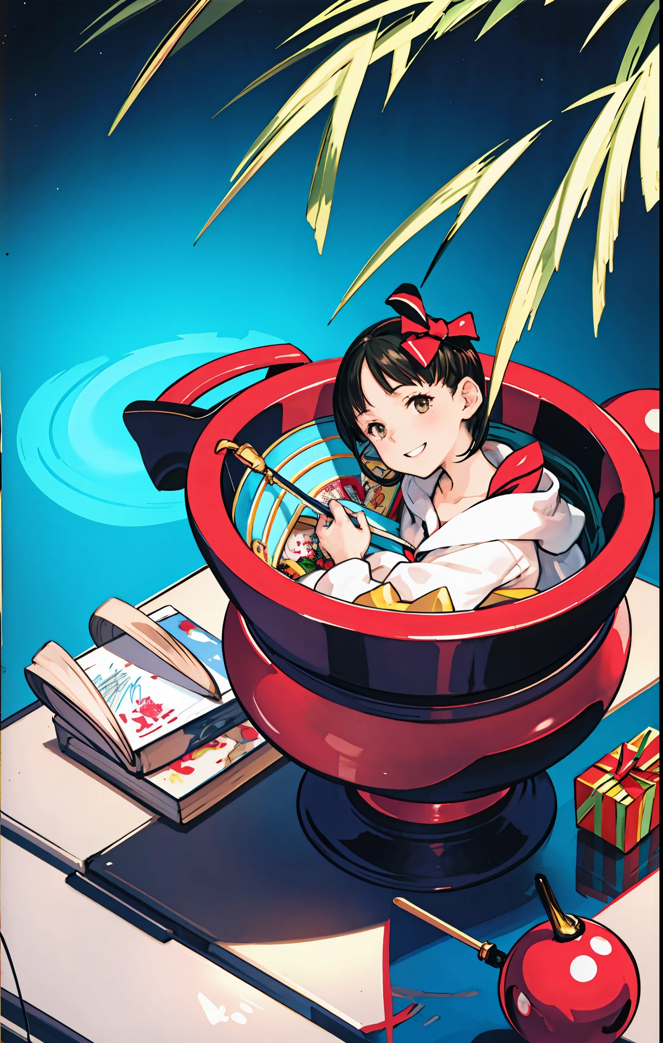 (best quality,4k,8k,highres,masterpiece:1.2),ultra-detailed,realistic,gifts,table,Christmas tree,decorations,wrapping ,bows,ribbon,presents,holiday spirit,vibrant colors,warm lighting,cozy atmosphere,toys,cards,candles,snowflakes,joyful,celebration,exquisite details,exciting surprises,shiny ornaments,sparkling tinsel,beautifully wrapped,excited children,anticipation,festive mood,magical ambiance,delightful moment,wonderful memories,family gathering,cheerful faces,Christmas magic,extravagant,abundance of presents,HDR,UHD,studio lighting,ultra-fine painting,sharp focus,physically-based rendering,professional,vivid colors,bokeh.
