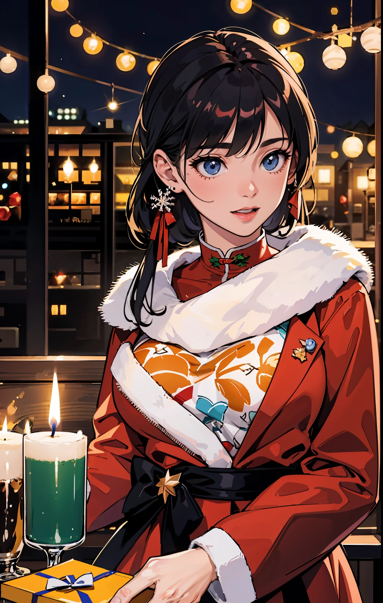 (best quality,4k,8k,highres,masterpiece:1.2),ultra-detailed,realistic,gifts,table,Christmas tree,decorations,wrapping ,bows,ribbon,presents,holiday spirit,vibrant colors,warm lighting,cozy atmosphere,toys,cards,candles,snowflakes,joyful,celebration,exquisite details,exciting surprises,shiny ornaments,sparkling tinsel,beautifully wrapped,excited children,anticipation,festive mood,magical ambiance,delightful moment,wonderful memories,family gathering,cheerful faces,Christmas magic,extravagant,abundance of presents,HDR,UHD,studio lighting,ultra-fine painting,sharp focus,physically-based rendering,professional,vivid colors,bokeh.