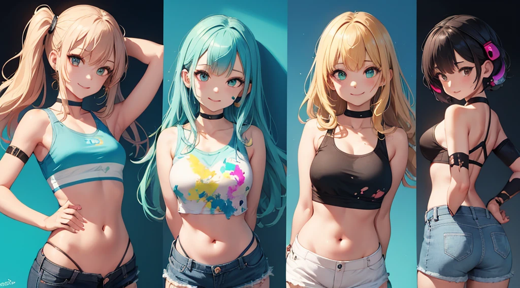 a highly detailed illustration of 4girls, android c 18, bulma, videl, chichi by group sex in lace transparent underwear with pattern and ribbons, orgasm, 8k, ultra-detailed, realistic, photorealistic, masterpiece, extremely vibrant and vivid colors, cinematic lighting, dramatic composition, surreal and fantastical, digital art