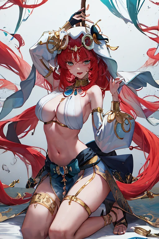 1 , human character, bigger, navel, ,(tmasterpiece, Best quality at best), sidelightning, ,beautidful eyes, Subordinate chain, Slave collars, Lie down in bed, Slave costumes, roll eyes, and the tongue sticks out, With the tongue, Crazy, with her mouth open, scream, Ahegao, dyspnea, face flushed, Sweated, Slave costumes, red tinted hair,，tmasterpiece, Best quality, A high resolution, 8K, ultra - detailed, high high quality, Teenage girl, Redhead 2D pretty girl，explanatory，succubus theme，Kneeling on the bed with bare legs，That girl&#39;Eyes full of love，tear drop，Stick out her tongue, 黑The eye, cropped shoulders, Bedrooms, pouting, face flushed, bshoulder, upper legs, Lop, 鎖骨, There are huge beads of sweat on the chest，A little less clothes，He wears a collar around his neck，bigger，1 Sister, 独奏, tmasterpiece, Best quality, realistically, ultra - detailed,, Huang Li,ornate hair，slenderness,Dynamic light and shadow,A high resolution,Focus sharp,depth of fields,The eyes are delicate,Sharp pupils,student reality,Bigchest，blue underwear，Whole body diagram，Lengthen the legs，youkai，Leprechaun，big breasts enchanting，enchanting，tattoo is，lewd lines，Lift your legs and belly，legs separated，，Place one hand on the inside of the high heel shoe，appearance ，A detailed的the face，Eyes full of love，Stick out her tongue，bare-legged，Whole body diagram