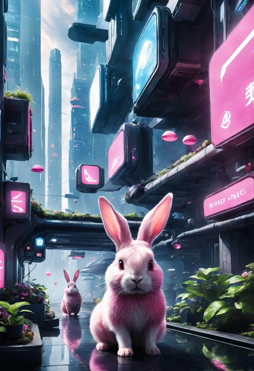 A living space in Cyber City that Earthlings have never seen before.、Pink Taste、Rabbit floating and playing