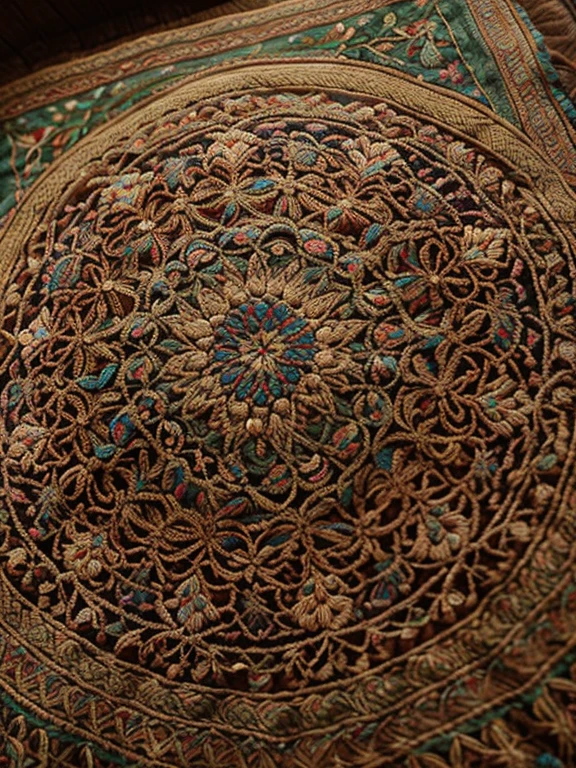 high quality, detailed embroidery, vibrant colors, intricate design, delicate stitches, fine craftsmanship, textile art, traditional technique, cultural heritage, ethnic motifs, floral patterns, threadwork, needlework, textured fabric, stitched artwork, decorative elements, artistic expression, handmade, exquisite embroidery, skilled artisans, meticulous detailing, rich textures, ornate embellishments, colorful thread, diverse patterns