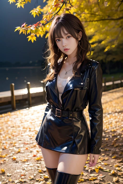 teens girl、Wearing a naked long coat、Outdoor exposure、body harnesses、shackle、gargantilha、Slave chains、Exposed