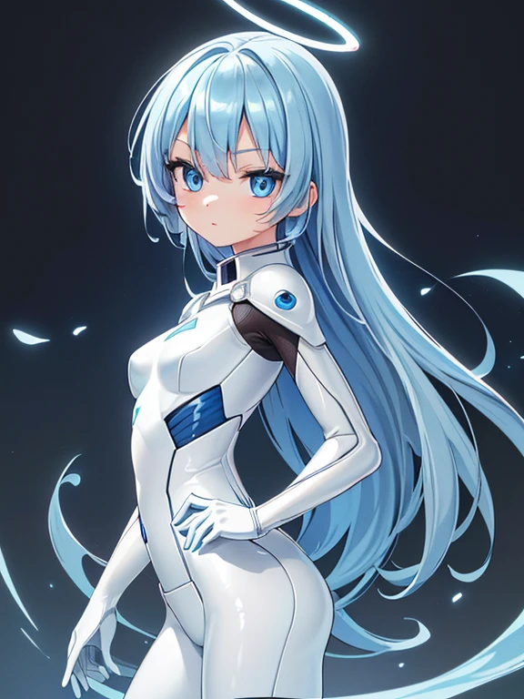 ((masterpiece、top-quality:1.5、a high chroma:1.5、ultra-detailliert、high-resolution illustrations:1.5、Ultra-high-definition CG、8k size wallpaper、offcial art))、,(highly colorful:1.5),(front view:1.5),(1girl),(Cute little girl:1.5)、(Shining blue eyes:1.5),(Beautiful face:1.5,Beautiful eyes:1.5)、(close to viewer:1.5),
(glare:1.3)、(sexy body),(optical ultra-thin battle suit:1.5), (Beautiful optical ultra-thin battle suit in every detail),(a halo shines),(medium breasts:1.5),(Shining blue eyes:1.8)、(cowboy shot:1.5)、(light band:1.5), colourfull、