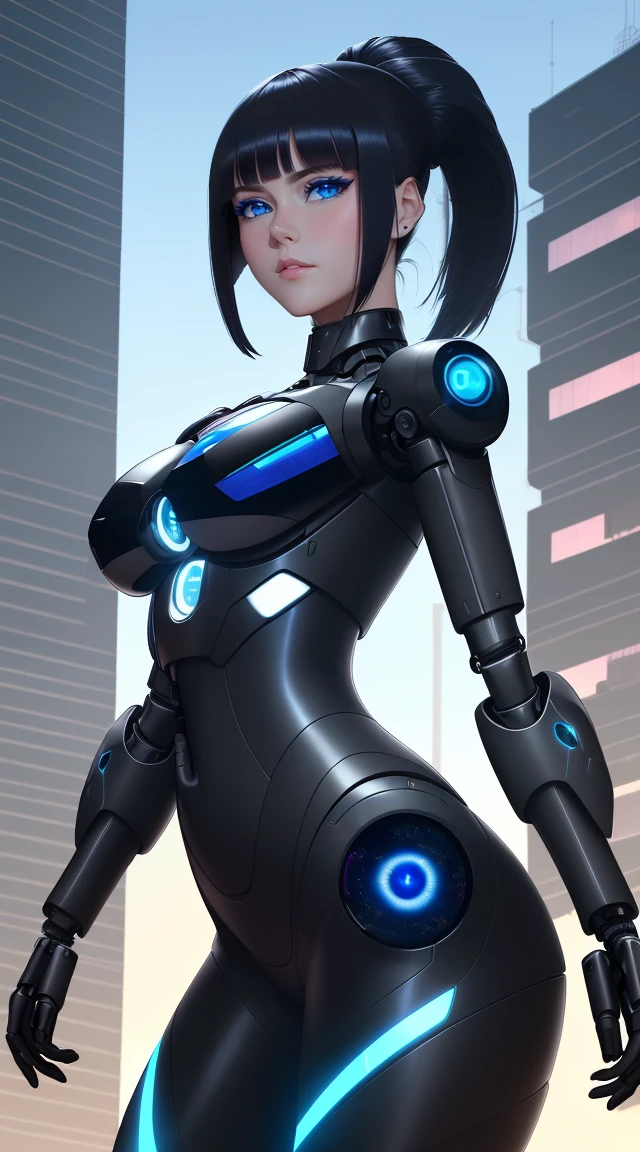 Science-Fiction,Science-Fiction,Sci-Fi Movies,Foundation Movie References,Historias sobre Rebellion,Anti-grupos,25 year old woman, cuerpo completo, ,Ojos azul oscuro color agua,Bob Negro Pelo Corto,Traje de cuero,cara seria,Realistic Face Resolution,realista,Object Resolution, (fondo negro de la noche de la ciudad oscura:1.4),Big boobs, milk boob, Foto de cuerpo entero, Humanoid Machine Woman, half human body half machine in futuristic suit, with power cords, luces azules encendidas en su pecho, It has half a human head with mechanical parts showing, Pelo negro corto, Blue eye and mechanical eye with laser sight, Mirando al espectador, desde el frente, pechos grandes, Body half human and half mechanical, She is in a futuristic city at war between humans and machines.., Ella sostiene armas futuristas de alto calibre, cyberpunk, troll, anime, Arte pop, Obra maestra, 16k, Detalles altos, UHD, La mejor calidadFoto de cuerpo entero, Humanoid Machine Woman, half human body half machine in futuristic suit, with power cords, luces azules encendidas en su pecho, It has half a human head with mechanical parts showing, Pelo negro corto, Blue eye and mechanical eye with laser sight, Mirando al espectador, desde el frente, pechos grandes, Body half human and half mechanical, She is in a futuristic city at war between humans and machines.., Ella sostiene armas futuristas de alto calibre, cyberpunk, troll, anime, Arte pop, Obra maestra, 16k, Detalles altos, UHD, La mejor calidadFoto de cuerpo entero, Humanoid Machine Woman, half human body half machine in futuristic suit, with power cords, luces azules encendidas en su pecho, It has half a human head with mechanical parts showing, Pelo negro corto, Blue eye and mechanical eye with laser sight, Mirando al espectador, desde el frente, pechos grandes, Body half human and half mechanical, She is in a futuristic city at war between humans and machines.