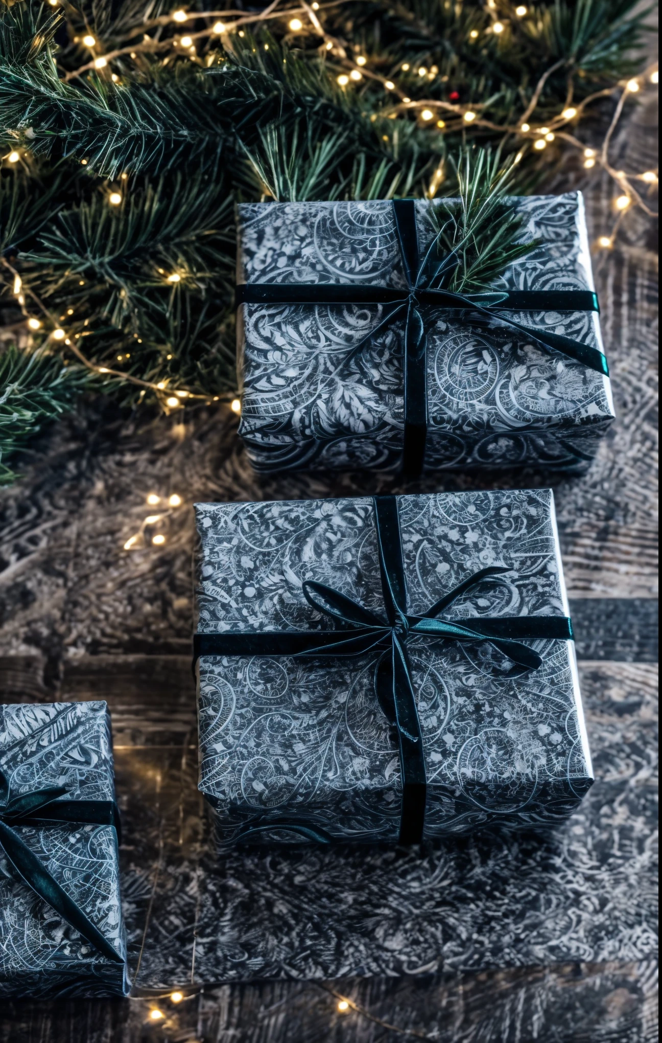 (best quality,4k,8k,highres,masterpiece:1.2),ultra-detailed,realistic,gifts,table,Christmas tree,decorations,wrapping ,bows,ribbon,presents,holiday spirit,vibrant colors,warm lighting,cozy atmosphere,toys,cards,candles,snowflakes,joyful,celebration,exquisite details,exciting surprises,shiny ornaments,sparkling tinsel,beautifully wrapped,excited children,anticipation,festive mood,magical ambiance,delightful moment,wonderful memories,family gathering,cheerful faces,Christmas magic,extravagant,abundance of presents,HDR,UHD,studio lighting,ultra-fine painting,sharp focus,physically-based rendering,professional,vivid colors,bokeh.