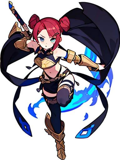 (((8k,Best Quality)), Masterpiece, girl, holding sword, dynamic pose, gauntlet, looking at viewer, bikini armor, variety of hairstyles, variety of hairstyles, solo, twin-tail hair style, pony-tail hair, wavy long hair, braid, parted bangs, high ponytail, low ponytail, big hair, cornrows, hair bun, hair rings, half updo hairstyle, diagonal bangs, two side up hair, flipped hair, blunt bangs, white cloth, full body, simple background,