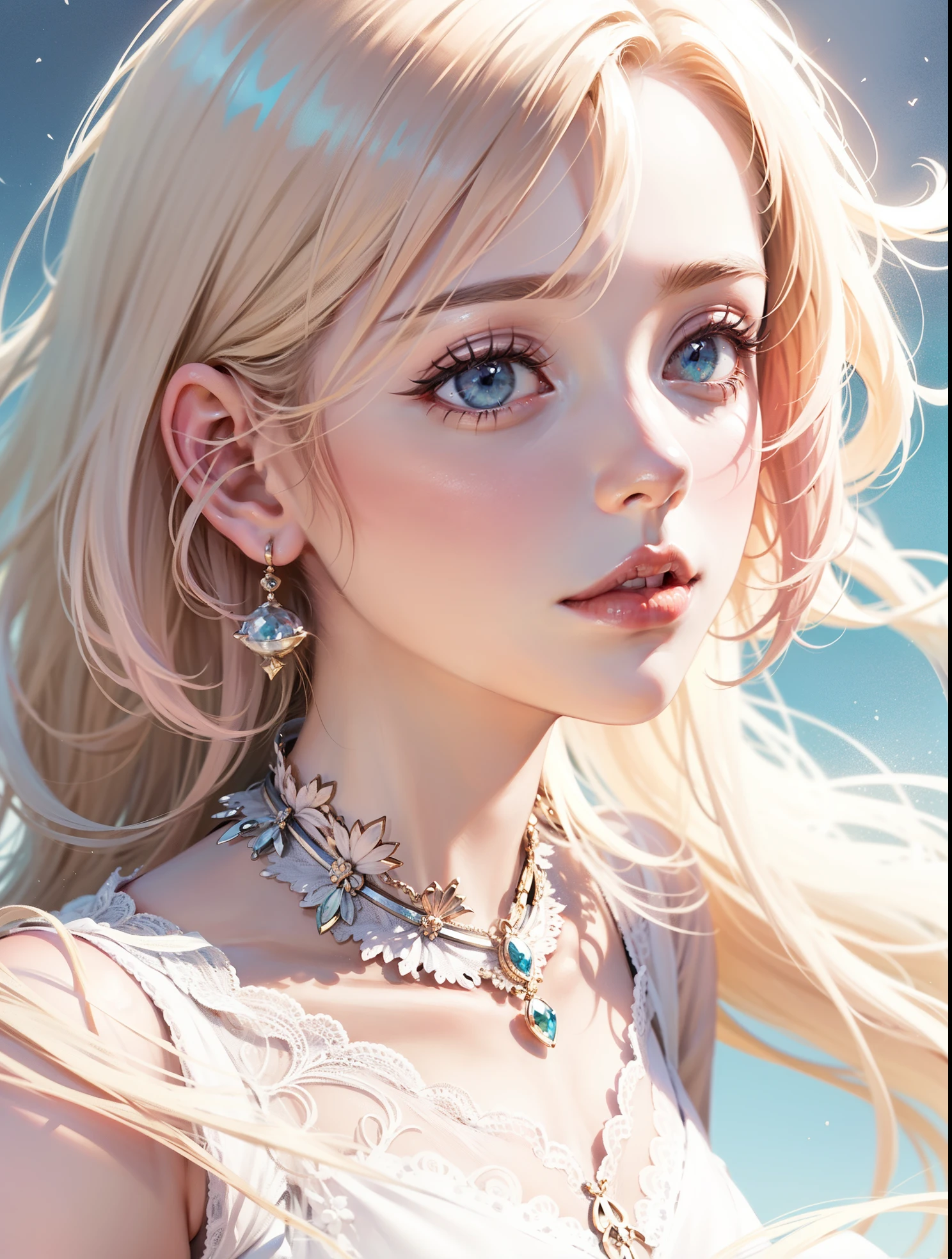 Anime girl with pink hair taking photo, Gewirtz style artwork, Gewirtz, a beautiful anime portrait, pink girl, Long flowing pink hair, Cute realistic portrait, fantasy art style, The upper part of the body, A beautiful anime style inspired by Cheng Jiwa-kun, style of anime. 8K, Beauvot Art Style, CG station popular 8K, The background is the sea