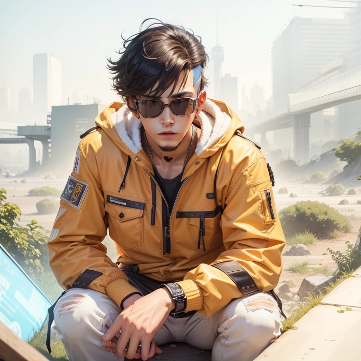 Change background cyberpunk handsome boy. Realistic face, ultra realistic