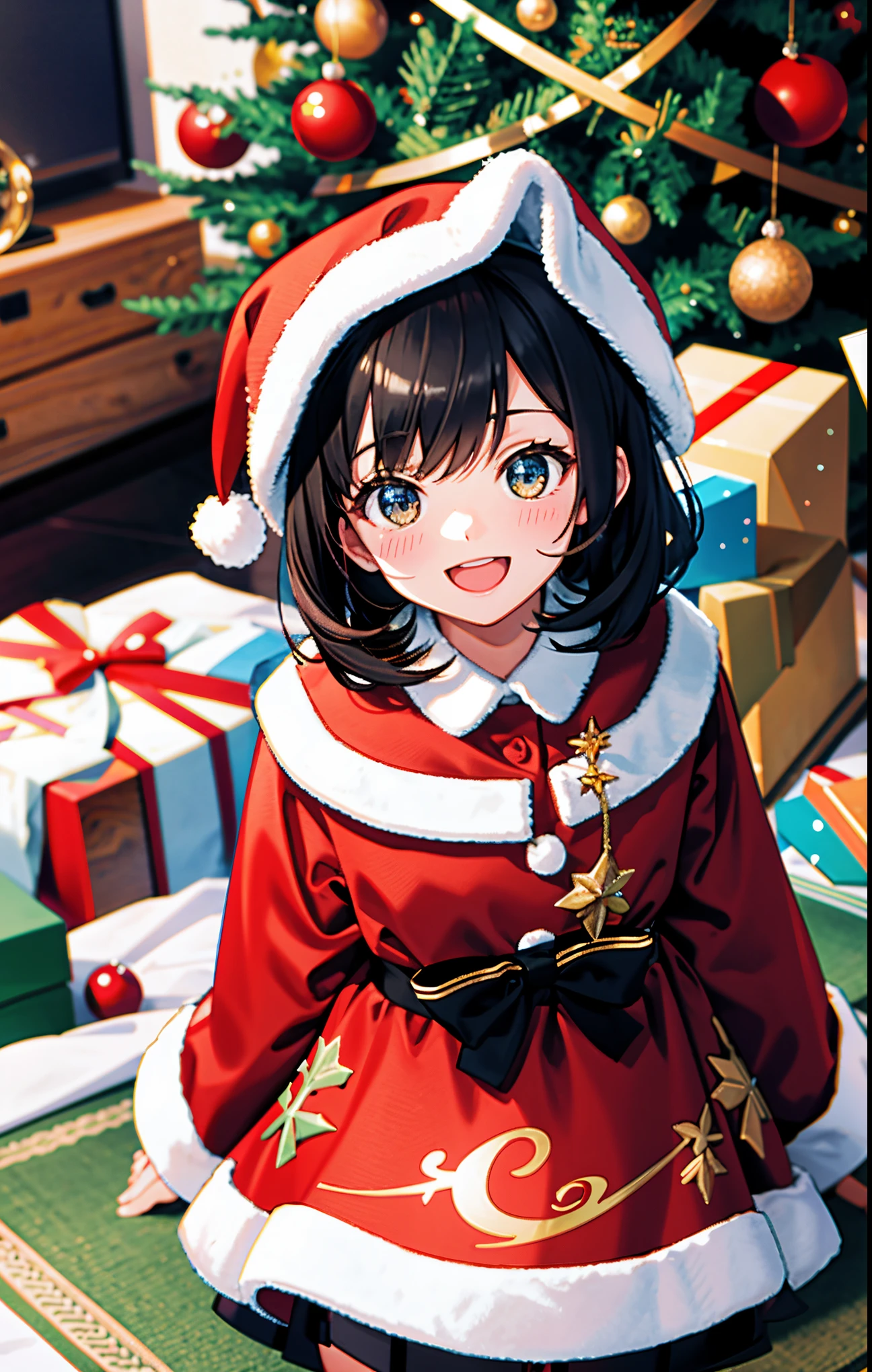 (best quality,4k,8k,highres,masterpiece:1.2),ultra-detailed,realistic,gifts,table,Christmas tree,decorations,wrapping ,bows,ribbon,presents,holiday spirit,vibrant colors,warm lighting,cozy atmosphere,toys,cards,candles,snowflakes,joyful,celebration,exquisite details,exciting surprises,shiny ornaments,sparkling tinsel,beautifully wrapped,excited children,anticipation,festive mood,magical ambiance,delightful moment,wonderful memories,family gathering,cheerful faces,Christmas magic,extravagant,abundance of presents,HDR,UHD,studio lighting,ultra-fine painting,sharp focus,physically-based rendering,professional,vivid colors,bokeh.