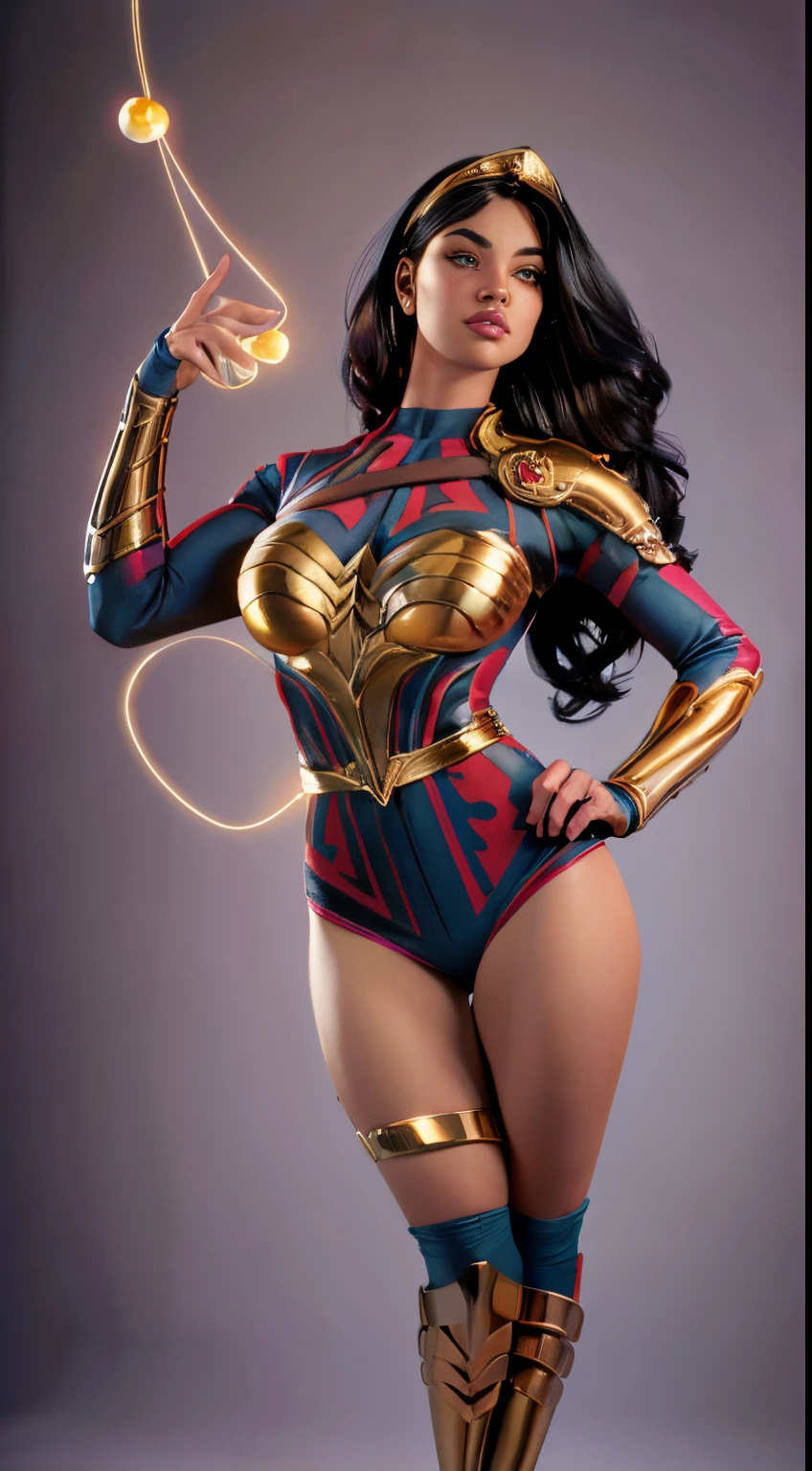 ( Masterpiece, 4k resolution, ultra-realistic, very detailed) beautiful sexy  donna Troy ,beautiful detailed eyes,beautiful detailed lips,extremely detailed face,long eyelashes, sexy,soft lighting,subtle background,professional photography,vivid colors full body , kidnapped by a fan, blushing face () full body (seductive) (ready for ) (biting her liplue eyes) (Yara Flor)
 (DC comics) portrait photography by artgerm, in the style of realism, glistening skin, , natural lighting, Defined full lips. Muscular fitness feminine body full body