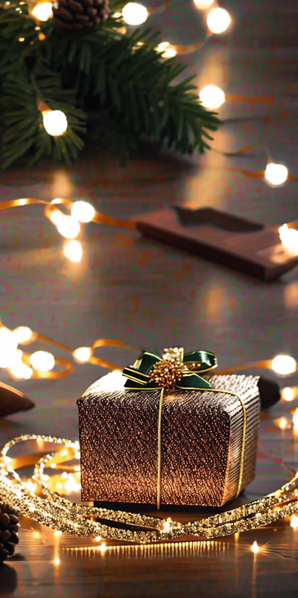 (best quality,4k,8k,highres,masterpiece:1.2),ultra-detailed,realistic,gifts,table,Christmas tree,decorations,wrapping ,bows,ribbon,presents,holiday spirit,vibrant colors,warm lighting,cozy atmosphere,toys,cards,candles,snowflakes,joyful,celebration,exquisite details,exciting surprises,shiny ornaments,sparkling tinsel,beautifully wrapped,excited children,anticipation,festive mood,magical ambiance,delightful moment,wonderful memories,family gathering,cheerful faces,Christmas magic,extravagant,abundance of presents,HDR,UHD,studio lighting,ultra-fine painting,sharp focus,physically-based rendering,professional,vivid colors,bokeh.
