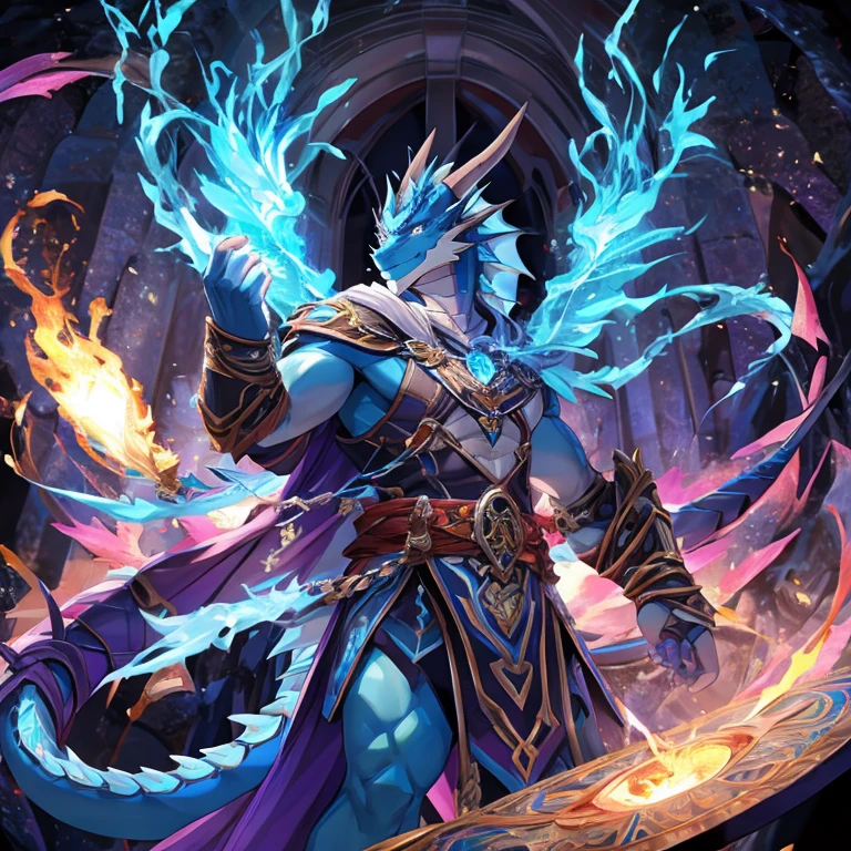 Blue Dragon Man,Arcane,Gorgeous special effects,casting magic