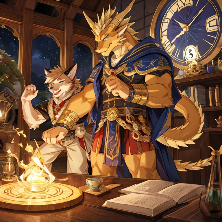golden dragon man,Aika,clock,Unleash magic,Time magic
