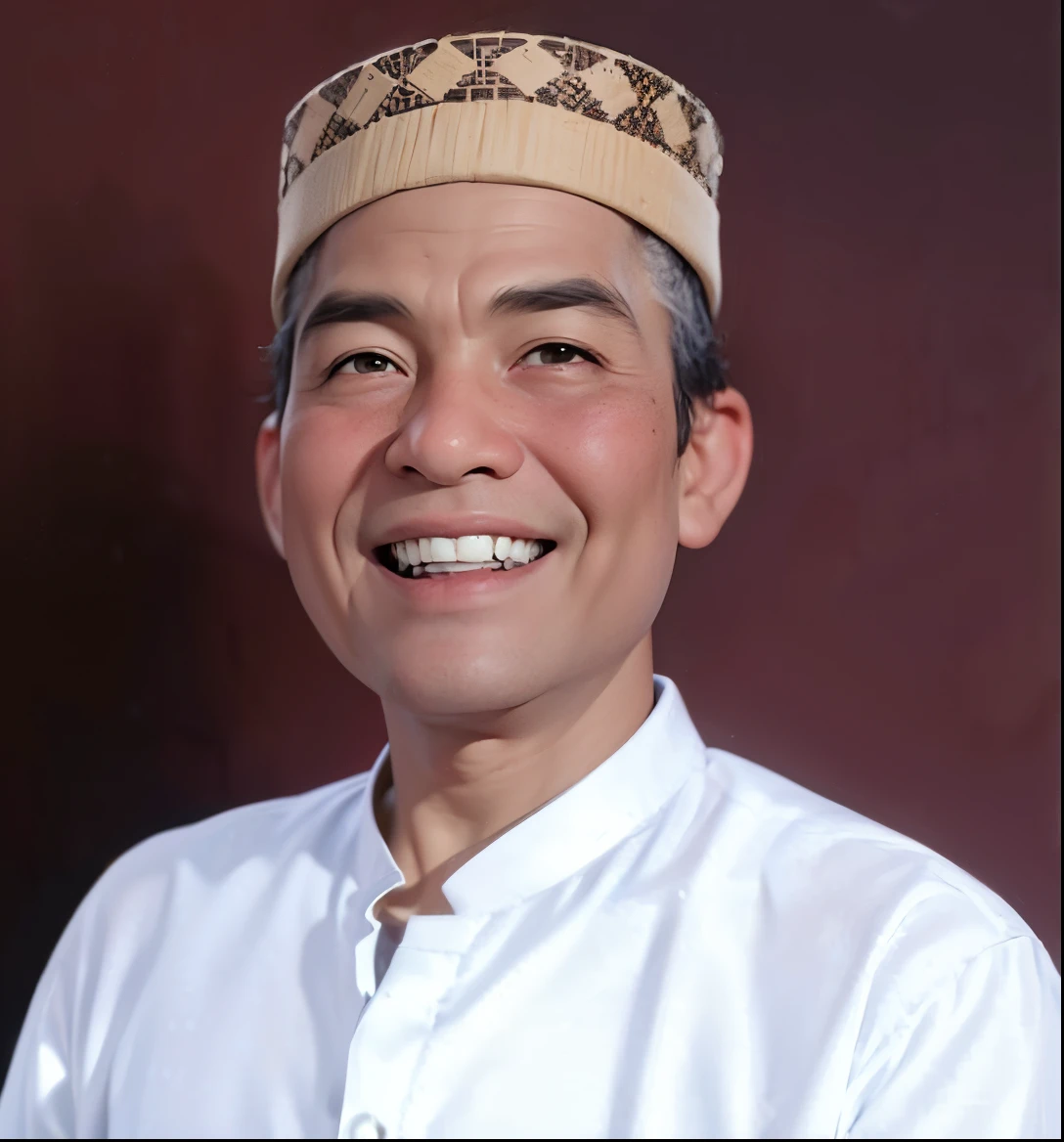arafed man in a white shirt and a hat smiling, ramil sunga, saadane afif, mohamed chahin, raden saleh, h. kyoht luterman, yan gisuka, lokah samastah sukhino bhavantu, kano tan'yu, by Abidin Dino, hannah yata, yan morala