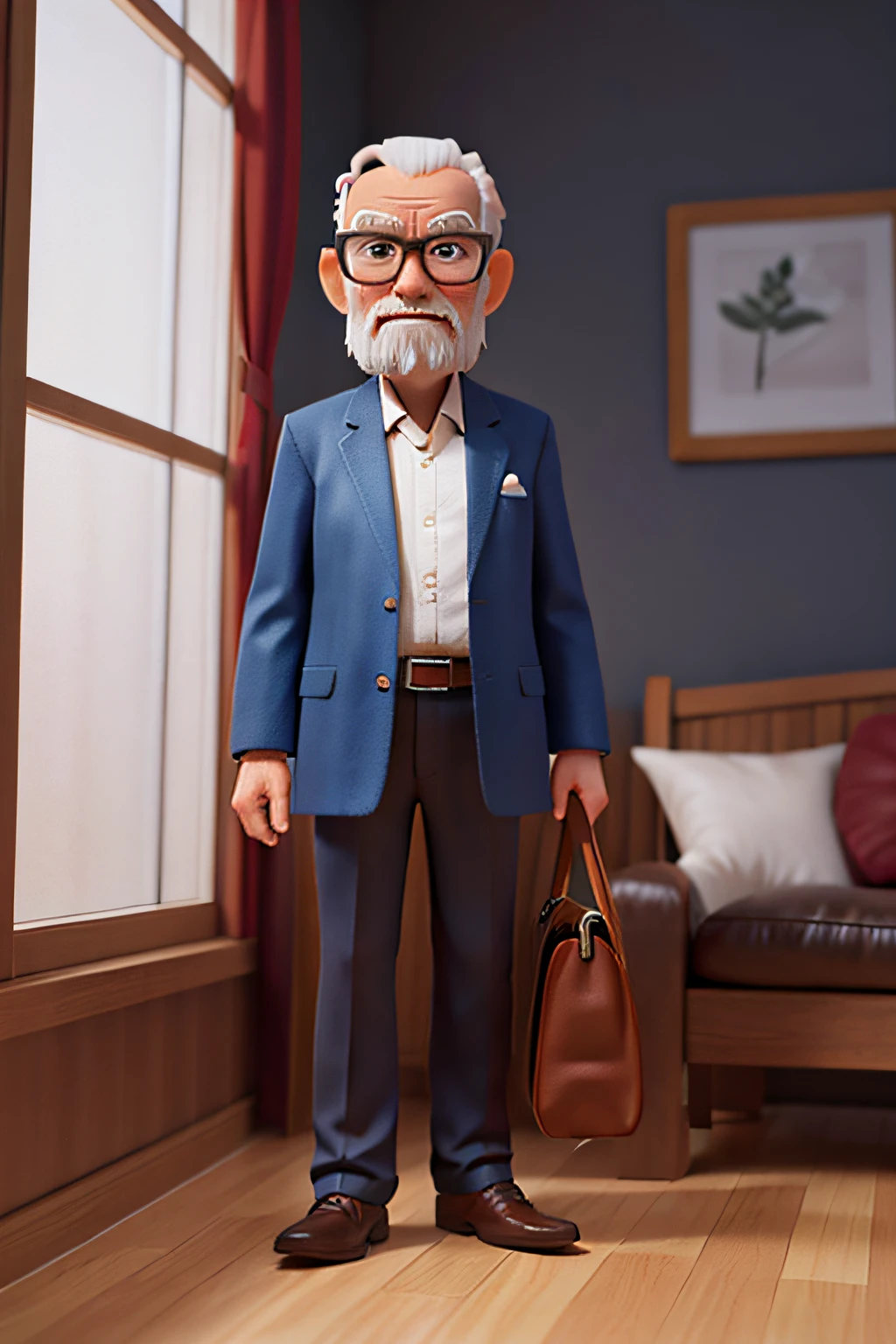 Old man 3D lonely