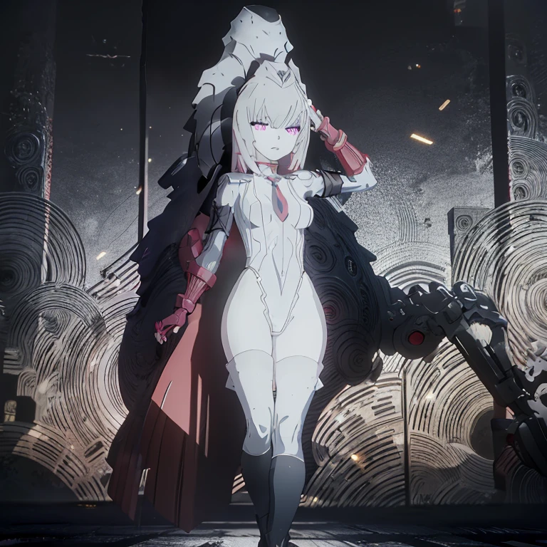 ultra-detailed, Explicit, Beautiful body, Beautiful Nose, Beautiful character design, perfect eyes, perfect face, ultra highres, 4K, beautiful legs, perfect legs, Nice hands, Perfect hand, Masterpiece, Best Quality, Highly detailed, illustration, absurdres, street fighter, doll suit, shadaloo doll, dollsuit, girls, multiple girls, expressionless, blank eyes, looking at viewer, red gloves, emotionless, black latex, corrution, mind control, female combatant, full body, hypnotized, unhappy trance, full body suit, ribbed bodysuit, both arms at side, stand up straight, obey, perfect female body, extremely glossy latex, hypnosis, hypnoLora, empty eyes, Mind control device, poses, brainwashed, submissive_pose, Slave, hat, necktie, stand up straight, standing, standing at attention, belt, extending the right arm from the shoulder into the air with a straightened hand, nazi saluting, military, military saluting, salute, right hand saluting, left hand at side, latex, garter belt, thighhighs, Red eyes, pink hair, very long hair, lunatic, black rock shooter, glowing eyes,