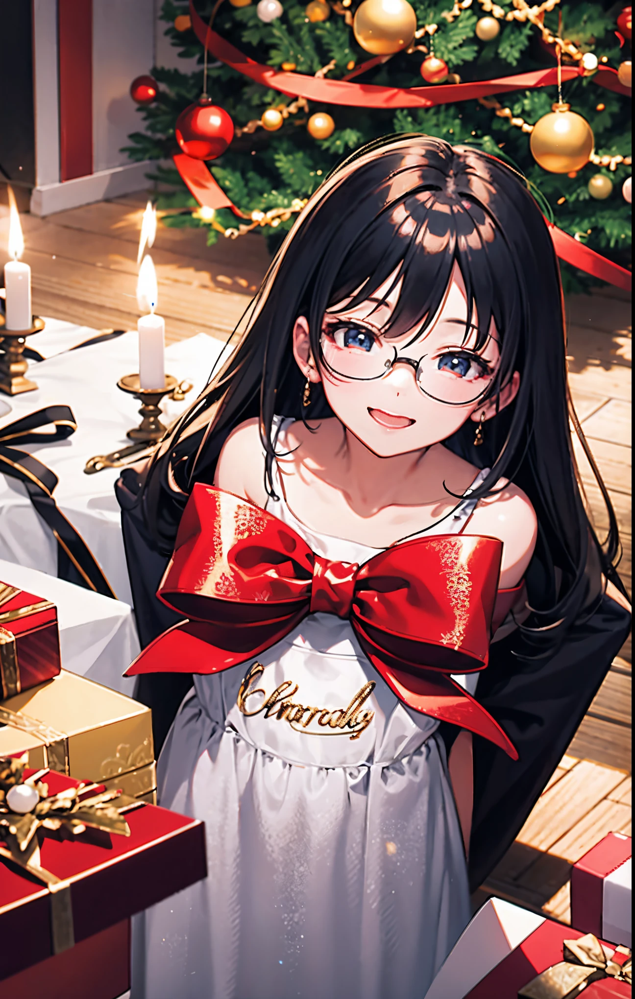 (best quality,4k,8k,highres,masterpiece:1.2),ultra-detailed,realistic,gifts,table,Christmas tree,decorations,wrapping ,bows,ribbon,presents,holiday spirit,vibrant colors,warm lighting,cozy atmosphere,toys,cards,candles,snowflakes,joyful,celebration,exquisite details,exciting surprises,shiny ornaments,sparkling tinsel,beautifully wrapped,excited children,anticipation,festive mood,magical ambiance,delightful moment,wonderful memories,family gathering,cheerful faces,Christmas magic,extravagant,abundance of presents,HDR,UHD,studio lighting,ultra-fine painting,sharp focus,physically-based rendering,professional,vivid colors,bokeh.