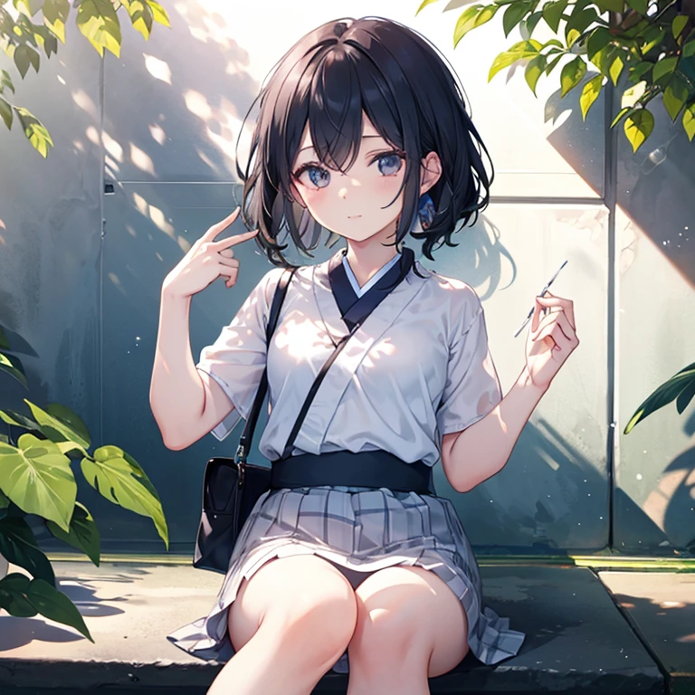 Back Shadow,Holding the wrist of the other hand with one hand,midsummer,Sunnyday