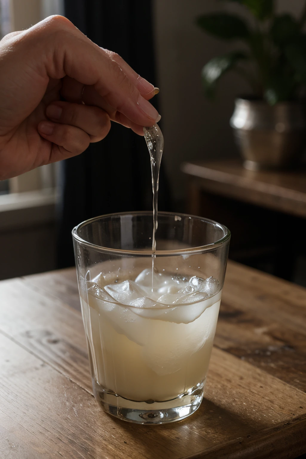 Transparent glass water cup