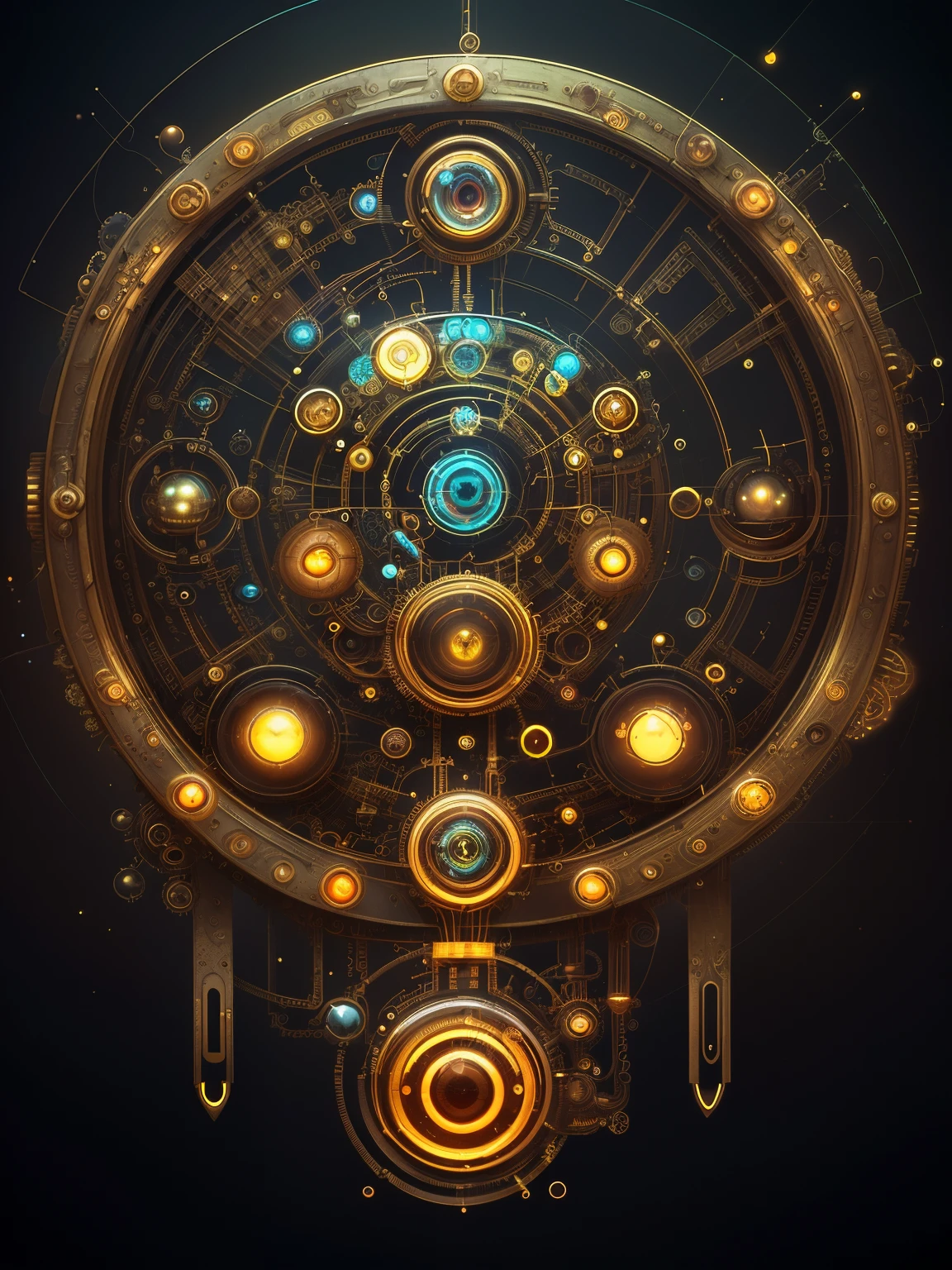 A Surreal Dreamland,steampunc,CPU model,diodes,Spotlights,glass button,metal switch,arc-shaped,Neat and symmetrical,clean linework,minimal style,no shadow,Titanium,very high res,Wallpapers,Add details,Clarity enhancement,Detail enhancement,Macro camera,Background bokeh/bokeh